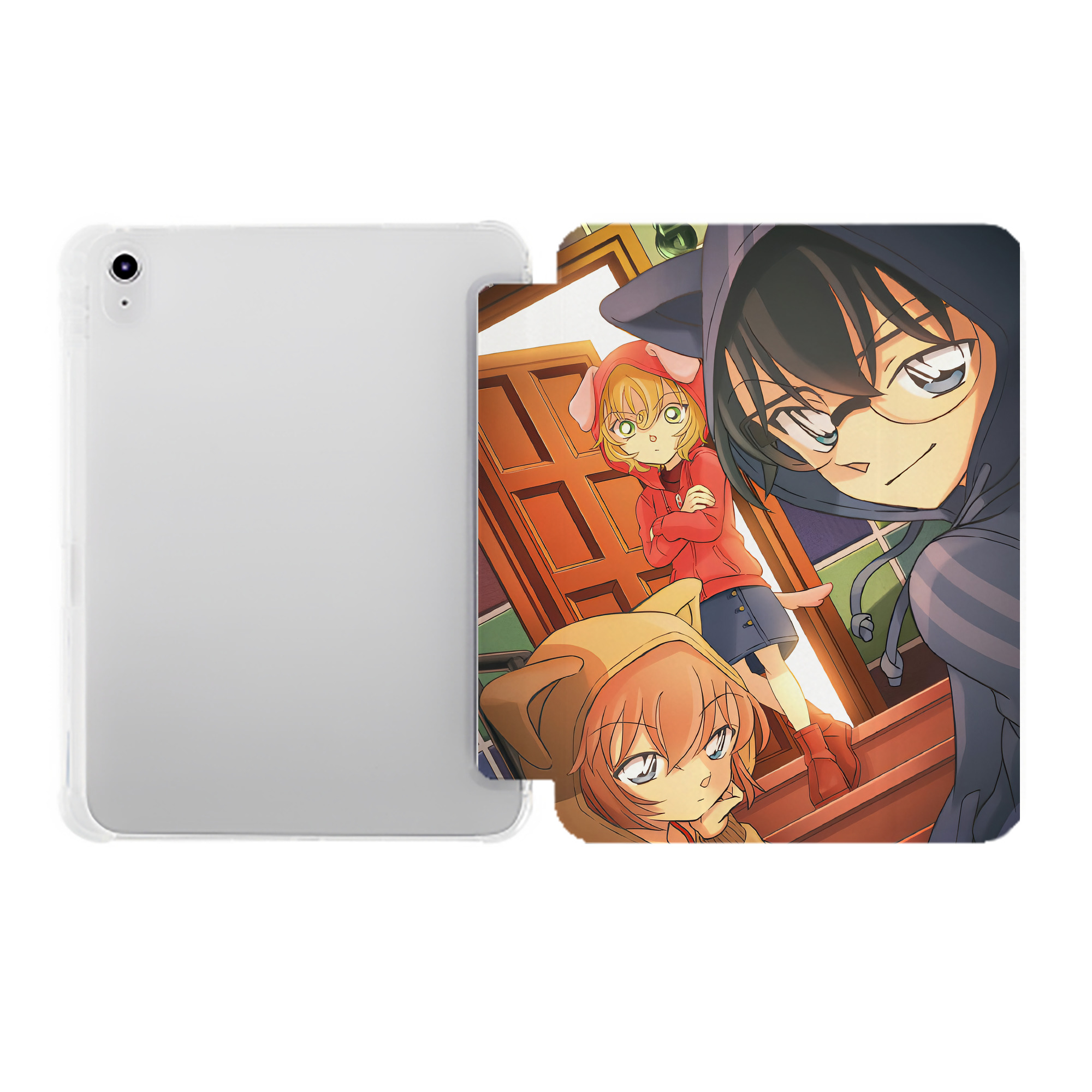 （画像用） 名探偵コナン Detective Conan IPad ケース ペン収納付き 三つ折りスタンド PUレザー×シリコン 対応機種9.5/10.5/10.9インチ